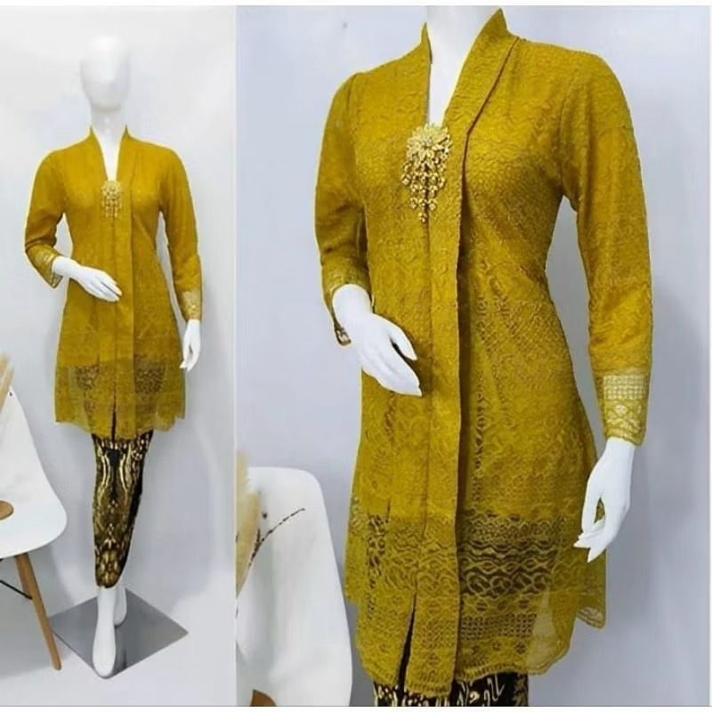 Atasan Kebaya Brokat Floy Tunik Panjang Kebaya Wanita Modern Baju Kebaya Kondangan Wisuda Kebaya Bro