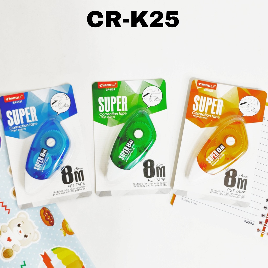 

SOS Correction Tape CR-1034/CR-K25 (minimal 4) /Pita Koreksi/Tipex Rol/Tipex Kering/Tipx Kertas