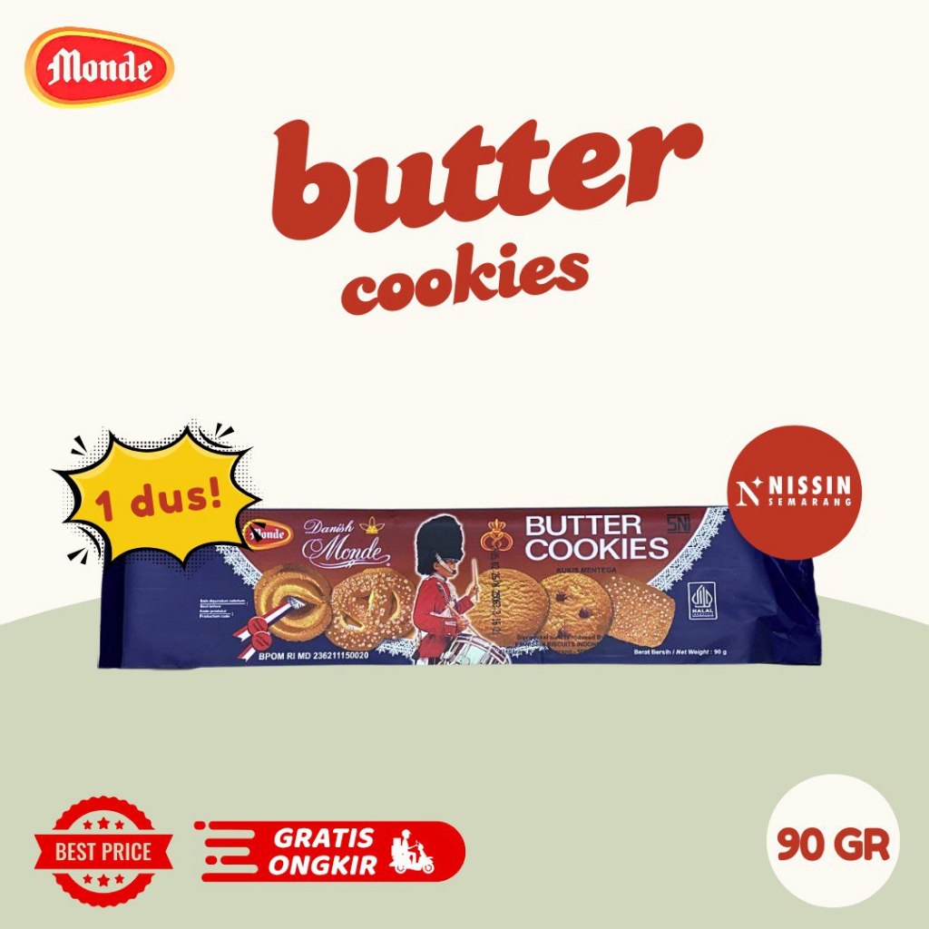 

1 Dus Nissin Monde Butter Cookies 90gr isi 24pcs