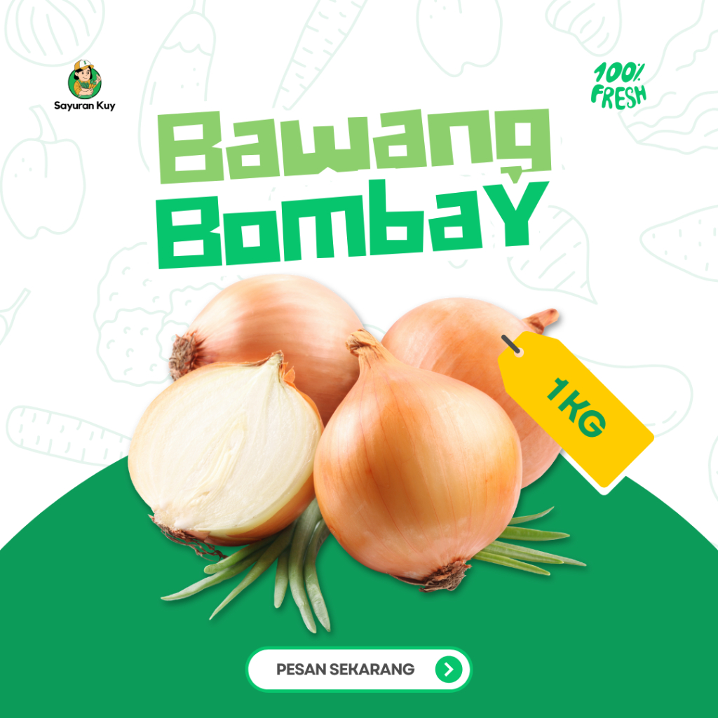 

Bawang Bombay 60-80 Fresh Premium Besar 1kg