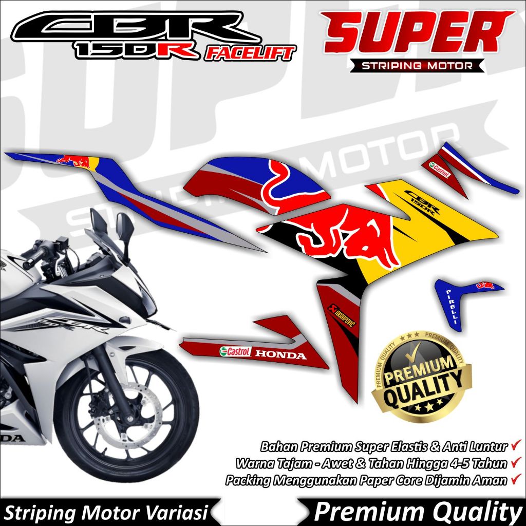 Stiker CBR 150r Facelift Anti Luntur keren Striping CBR 150r Facelift Striping Honda CBR 150r Faceli