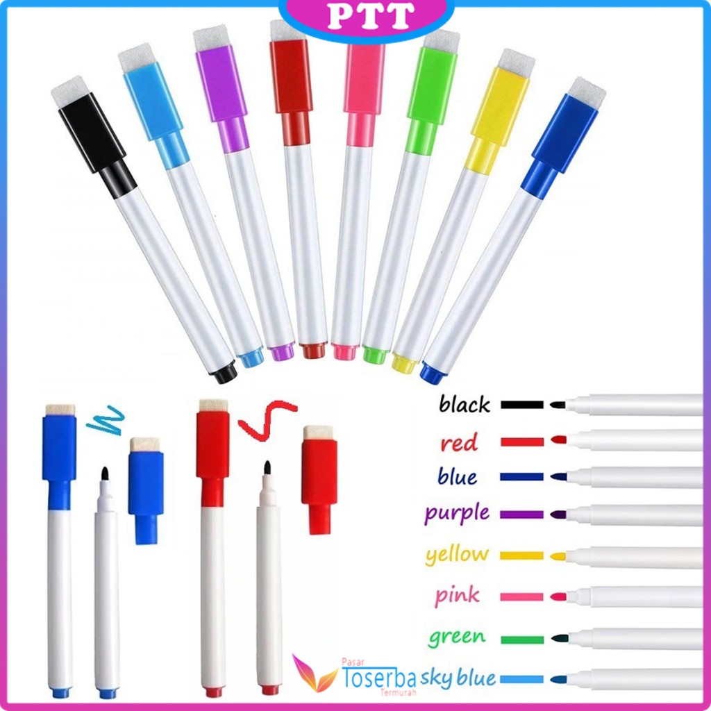 

Spidol Papan Tulis White Board Sepidol Kecil Mini Warna Warni Penghapus Wipe And Clean Whiteboard Marker Anak