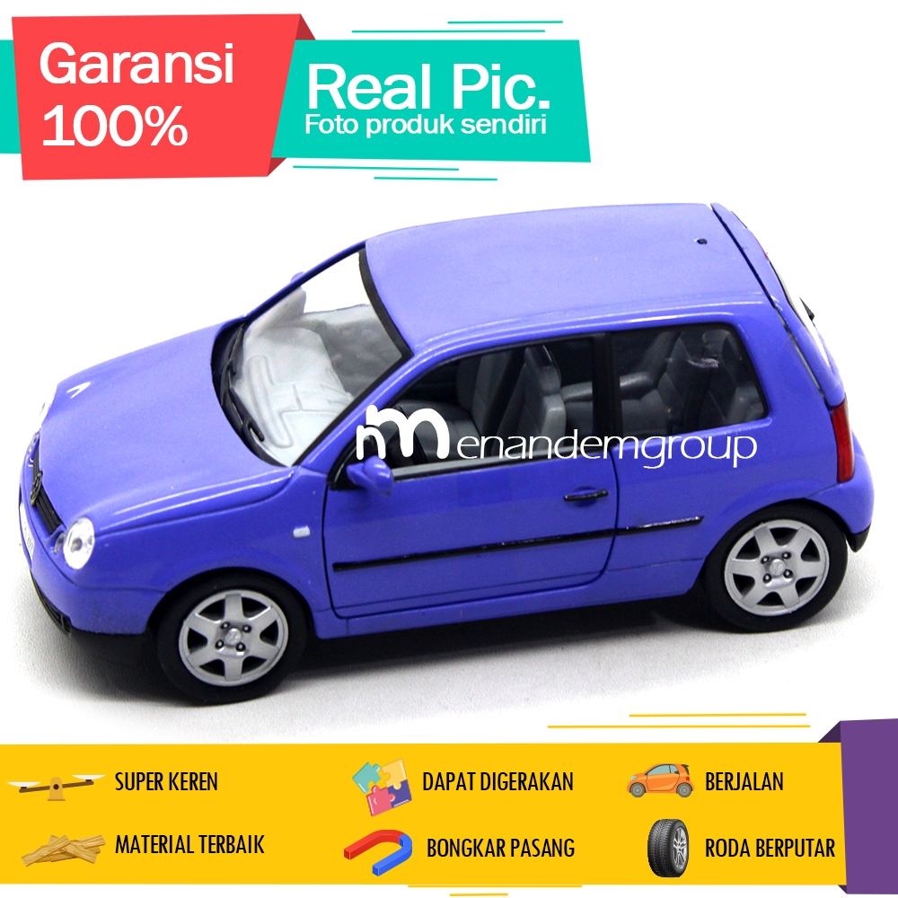 Diecast Miniatur Mainan Mobil Klasik VW Volkswagen Lupo Besi Metal Buka Pintu 1/24
