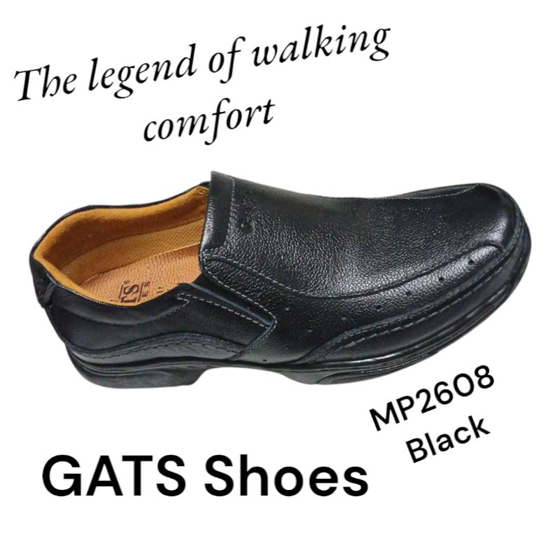 SEPATU CASUAL PRIA KULIT ASLI SLIP ON ORIGINAL GATS MP 2608 HITAM