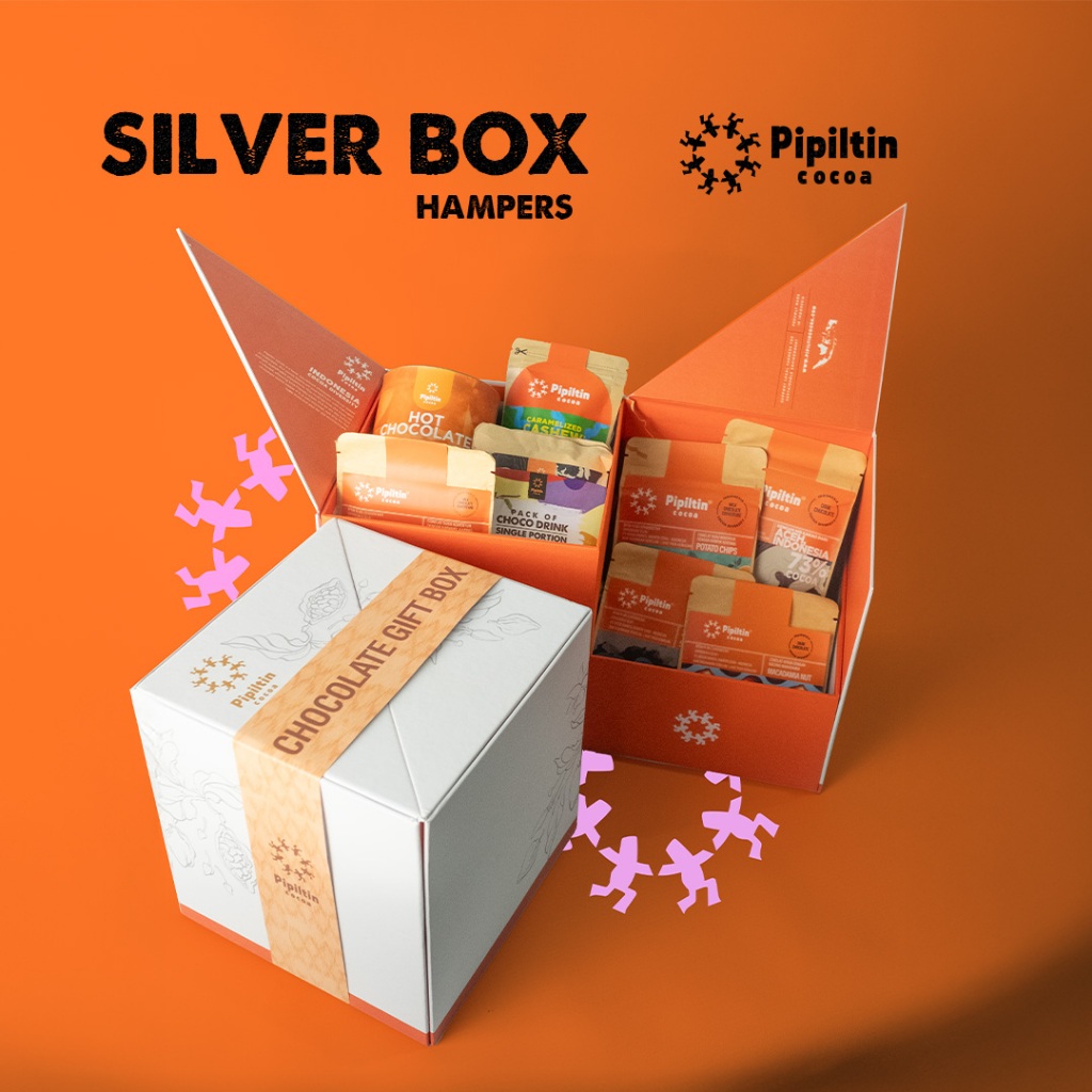 

Pipiltin Cocoa Dark Coklat - Chocolate Gift Silver Cube Hampers