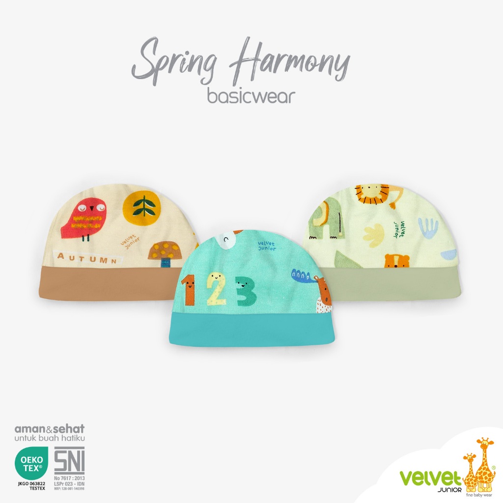 VELVET Junior Topi Isi 3pcs Motif TERBARU