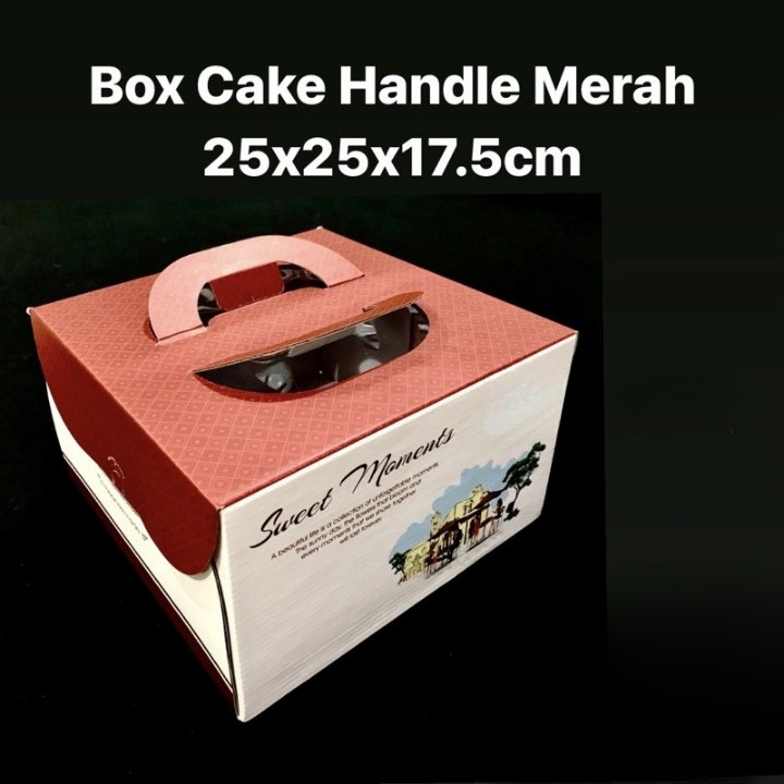 

Box Cake Model Handle Merah Dus Hampers 25x25x17.5cm