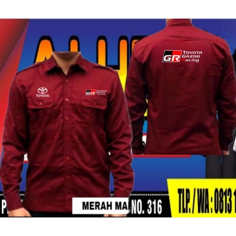 terbaru kemeja Toyota gazoo racing baju Toyota gazoo racing seragam Toyota gazoo racing Pdh Toyota g