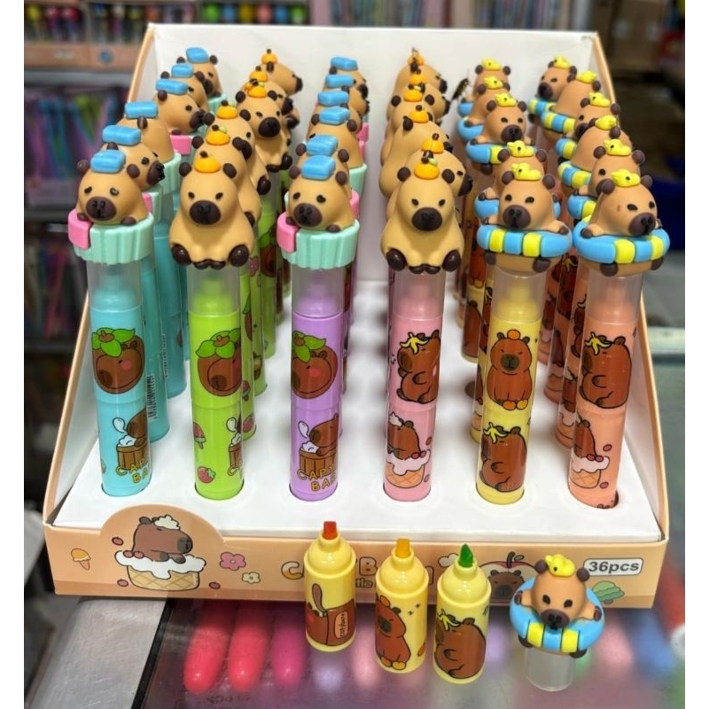 

Ay00! Stabilo 3 Susun Capybara Kuromi Cinnamoroll and Friends 1 Box 36pcs Stabilo Lucu Highlighter
