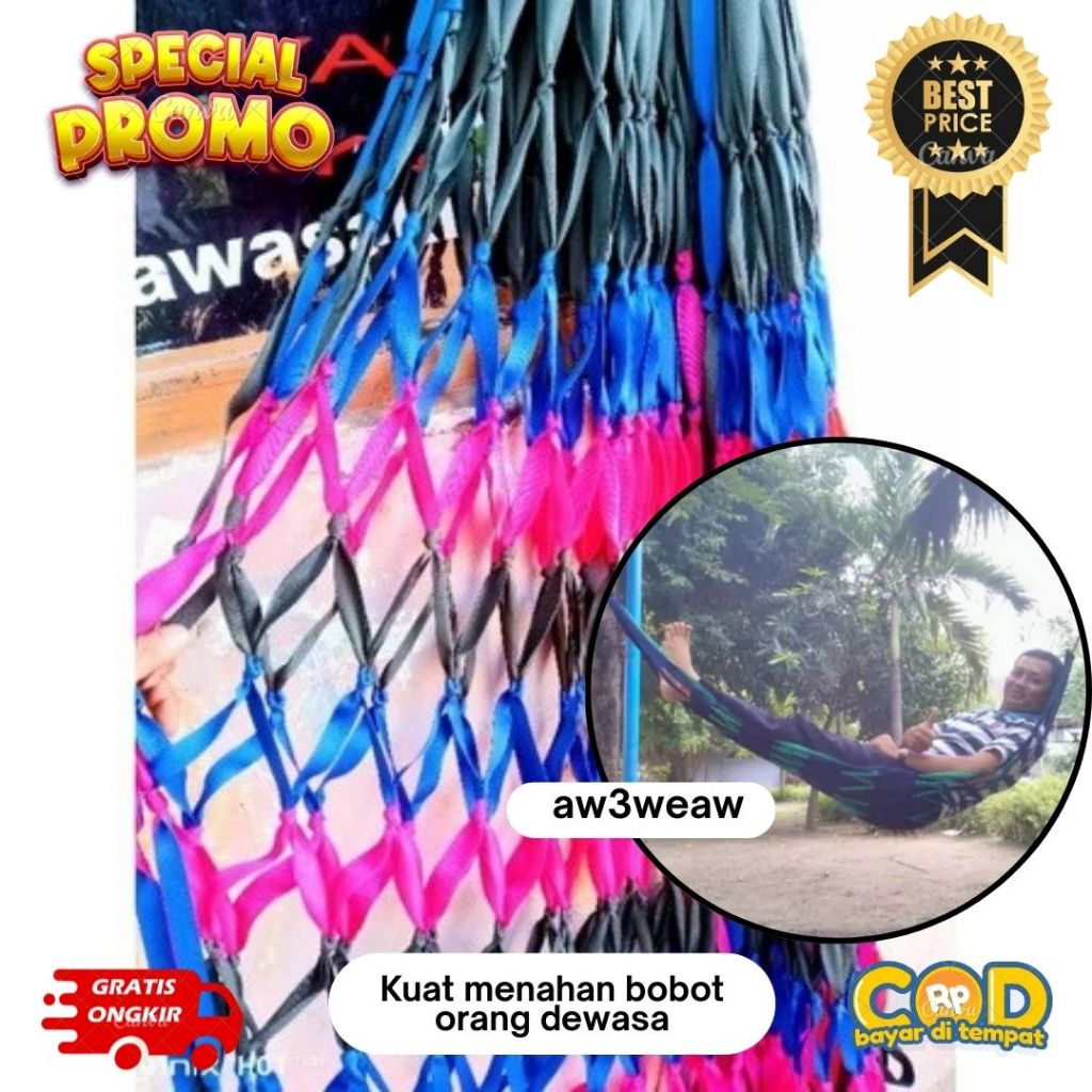 Ayunan Tali Rajut Ayunan Gantung Ayunan Jaring Ayunan Pohon Hammock Dewasa Murah