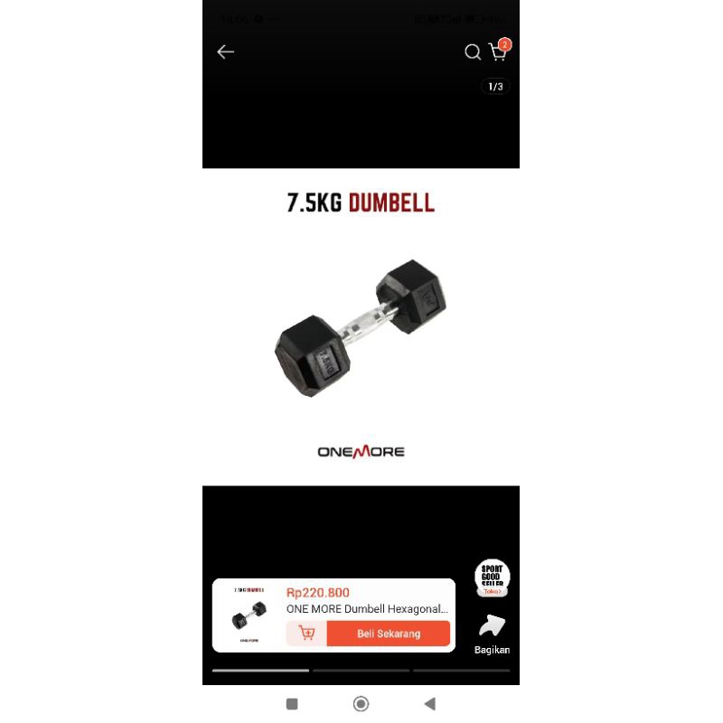 One More Dumbell Hexagonal 7,5 kg