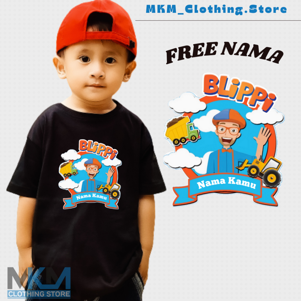 Kaos Anak Blippi Youtube | Baju Anak Blippi Youtube | Bisa COD [[ FREE NAMA ]]