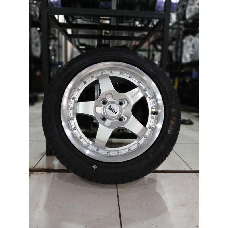 paketan velg r15 lebar 6,5 pcd 4x100 + ban 185 55 r15 accelera phi