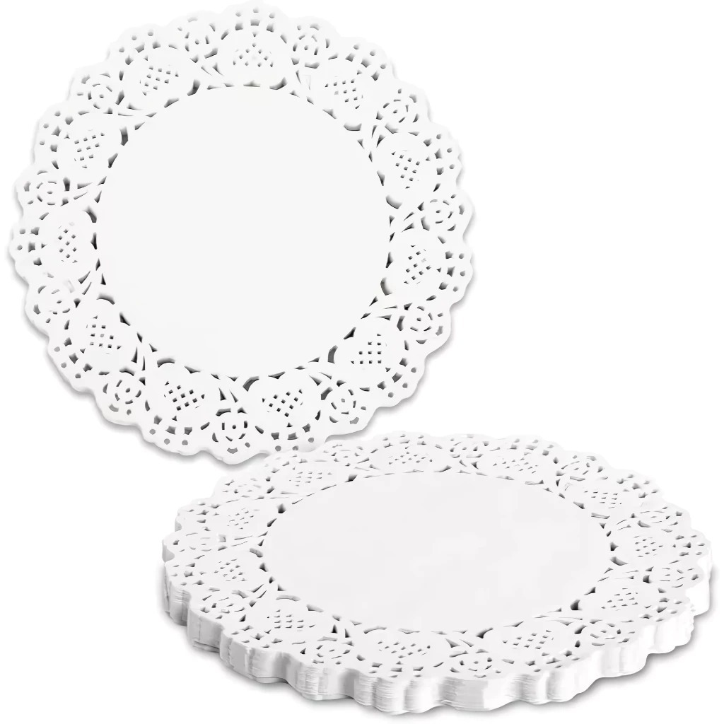 [ BACA ISI 20 LEMBAR ] Kertas Tatakan Mika Kue Bolu / Kertas Renda Alas Kue Paper Putih 7.5 inch / K