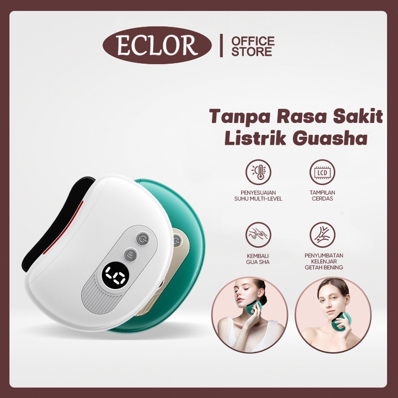 Pijat Wajah Gua Sha Elektrik 2 in 1 Batu Bian Alami Gua Sha Alat Pijat Wajah Elektrik