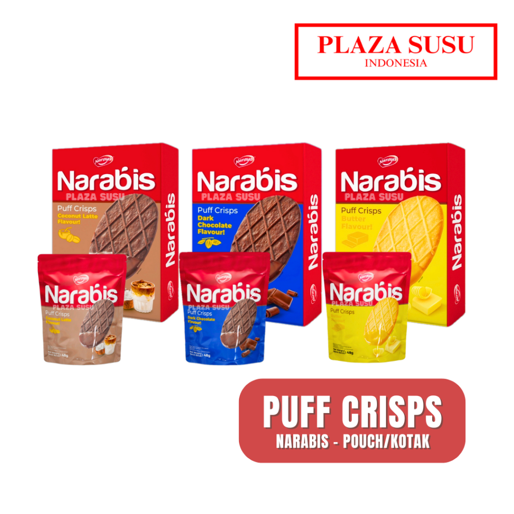 

CAMILAN IMPOR NARAYA NARABIS PUFFS CRISPS BISKUIT KEMASAN POUCH/KOTAK
