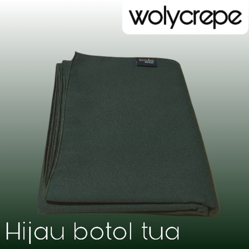 Jilbab hijab kerudung segiempat WOLYCREPE HIJAU BOTOL Tua No.47