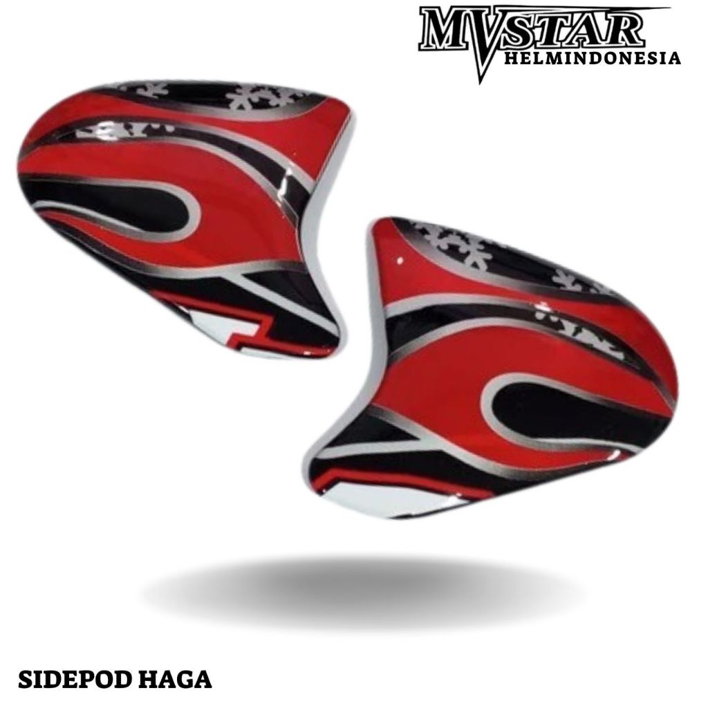 Set sidepod podset rachet bracket SCOTT RAM4 R5 VZRAM lengkap untuk helm scott ram 4 Motif HAGA