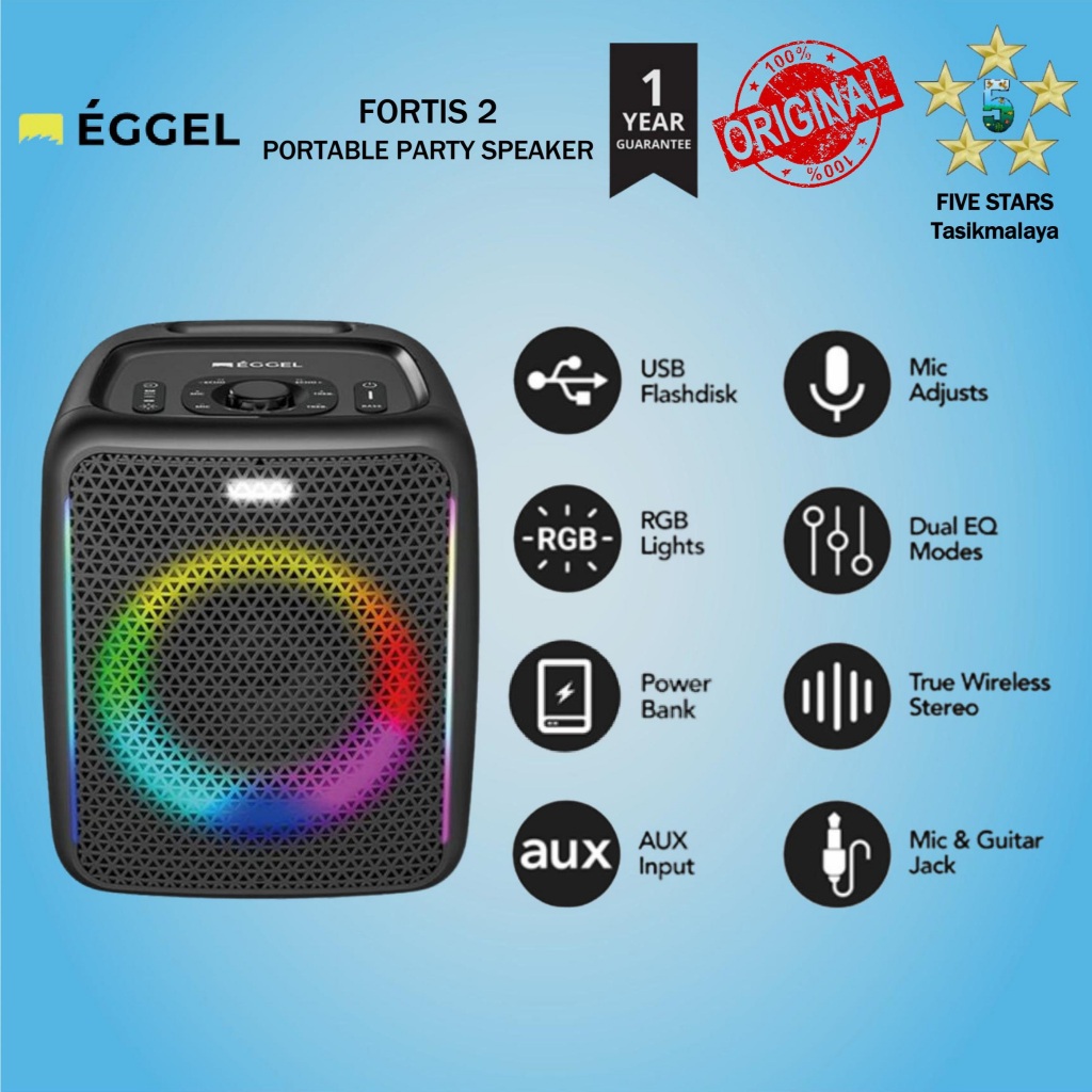 EGGEL Fortis 2 - Portable Party Speaker with RGB Lights