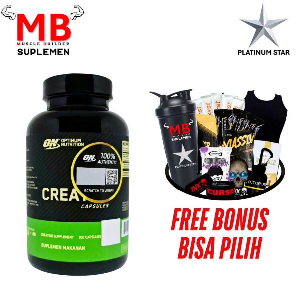 Creatine Monohydrate 2500 ON 100 caps Optimum Nutrition cap capsules capsule capsul kapsul 100caps M