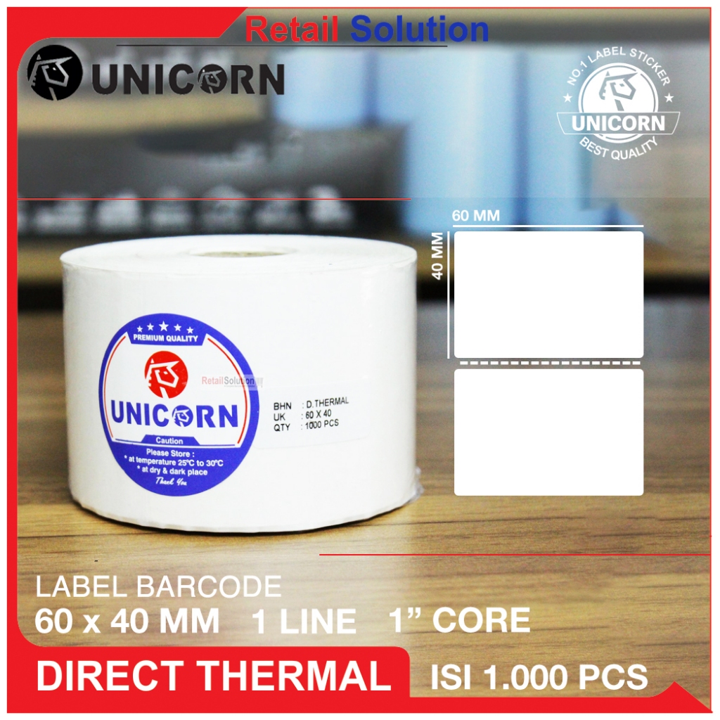 

Stiker Label Barcode Thermal 60x40 mm / 60 x 40 mm / 60x40mm Isi 1000