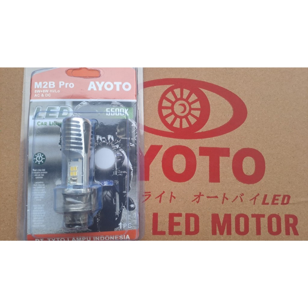 Lampu LED Motor AYOTO M2B Pro Socket H6 AC DC Orinal Garansi