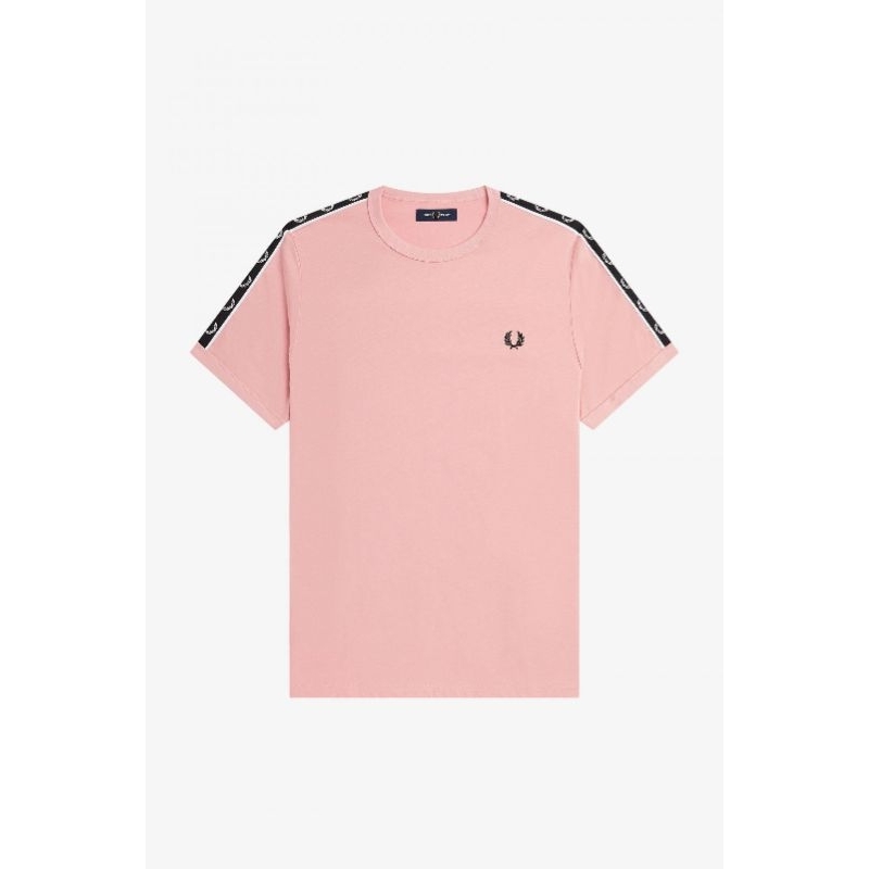 Fred Perry Contrast Taped T-Shirt Chalky Pink / Black Original