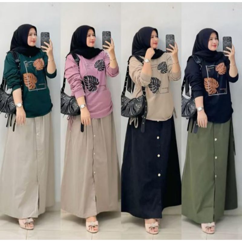 Set Kaos wanita & Rok // SET KAOS ZOLAKU & ROK KEKINIAN