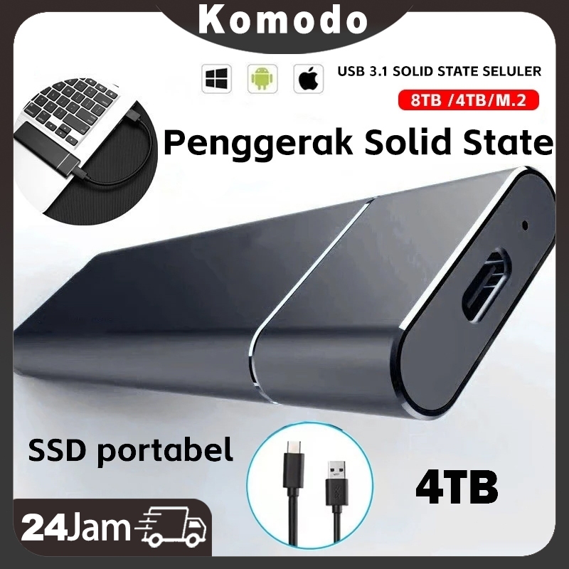 SSD Eksternal 4TB USB 3.0 Type-C ssd eksternal hp solid state drive laptop PC ssd portable