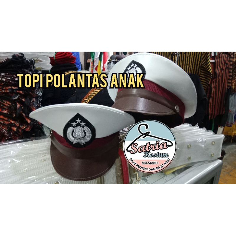 TOPI POLISI ANAK || TOPI POLISI || TOPI POLANTAS ANAK  || ASESORIES BAJU POLISI ANAK || KOSTUM POLIS