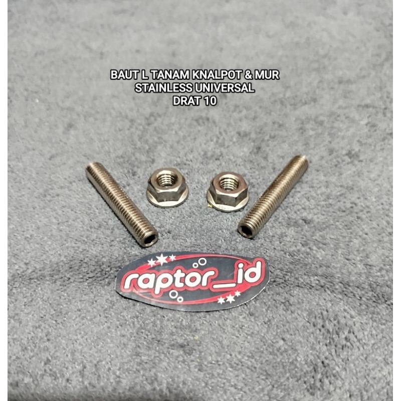 BAUT L TANAM KNALPOT SET MUR STAINLESS DRAT 10 UNIVERSAL
