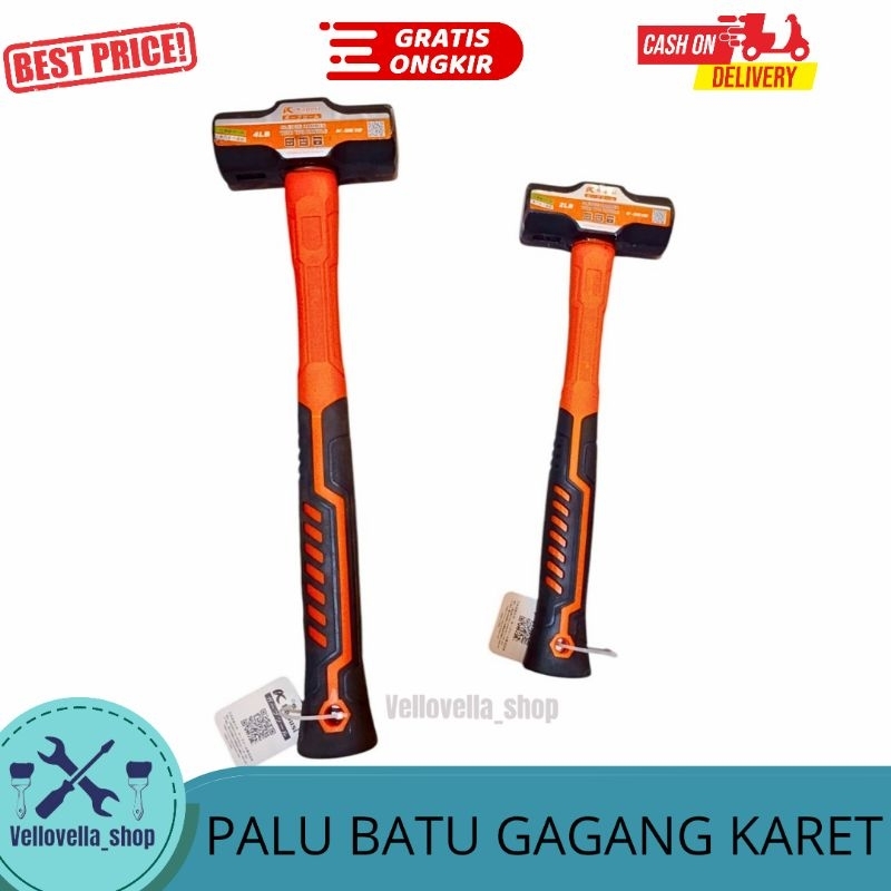 Kapusi palu batu gagang / Palu bodam palu bogem Kapusi Gagang fiber ukuran 2LB 3LB 4LB 6LB