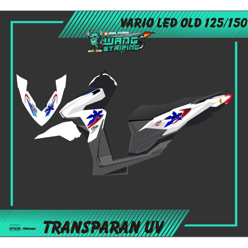 STRIPING STICKER VARIO LED OLD 125/150 TRANSPARAN LIVERY ARAI VERSION