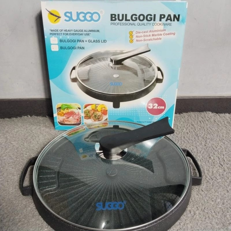 BULGOGI PAN SUGGO /Grill pan bbq /panggangan teflon /panggangan anti lengket /grill pan anti lengket