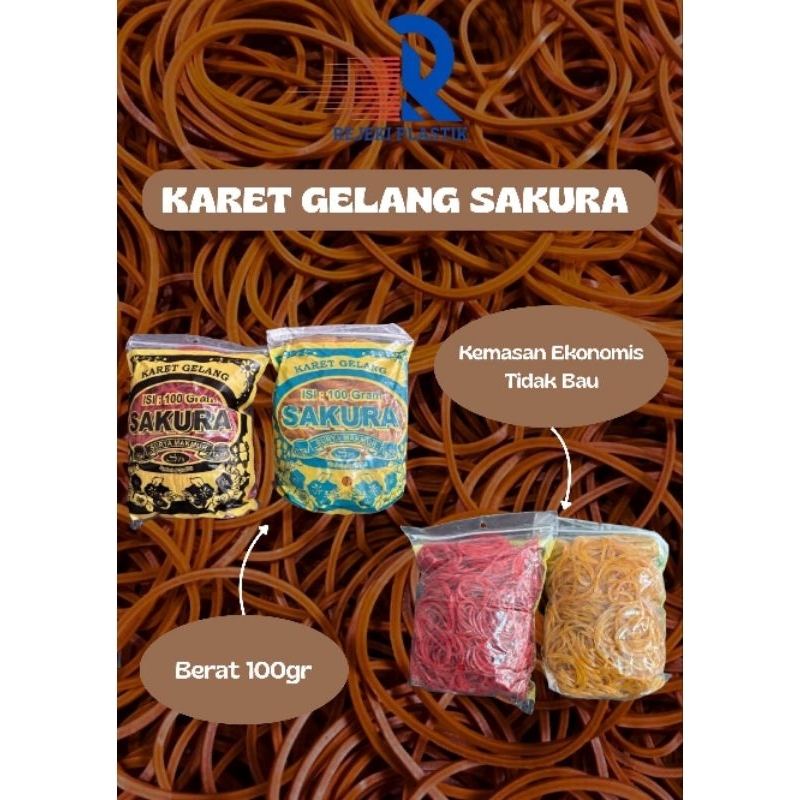 

KARET GELANG SAKURA 100gr - Karet Gelang kuning dan merah sakura 100gr