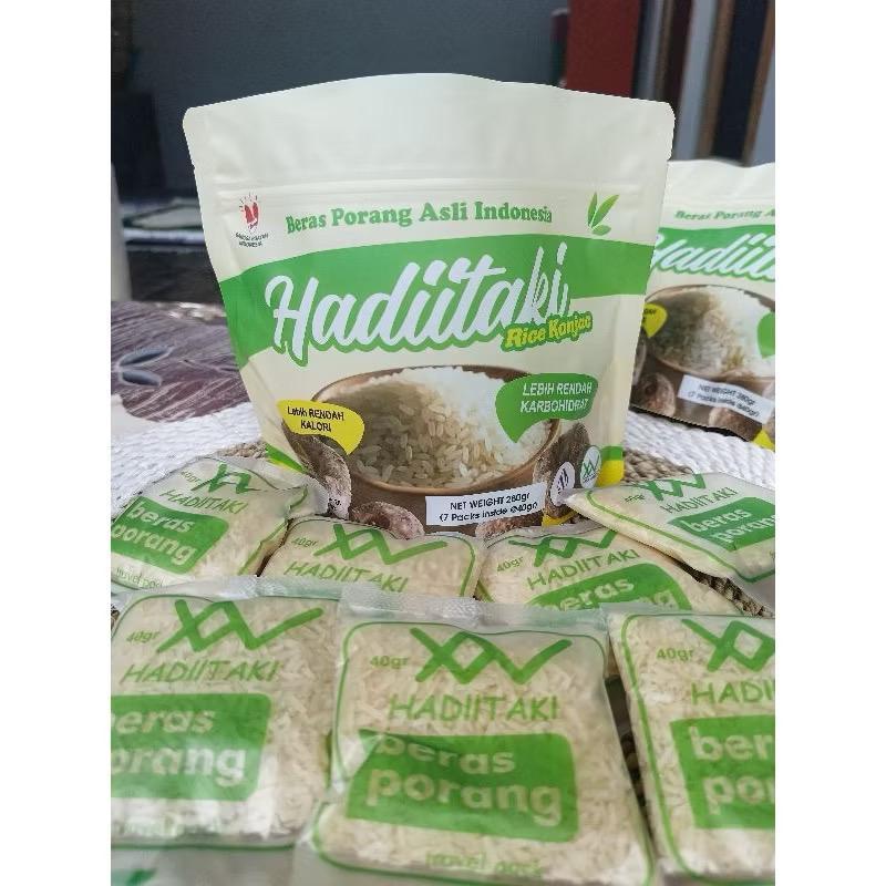 

HADIITAKI Travel Pack Beras Porang Shirataki Konjac Rice diet rendah kalori isi 7 sachet