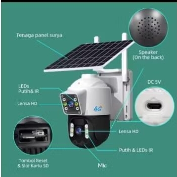 CCTV V380/V380PRO OUTDOOR WATERPROOF SIM CARD 4G  TENAGA SURYA