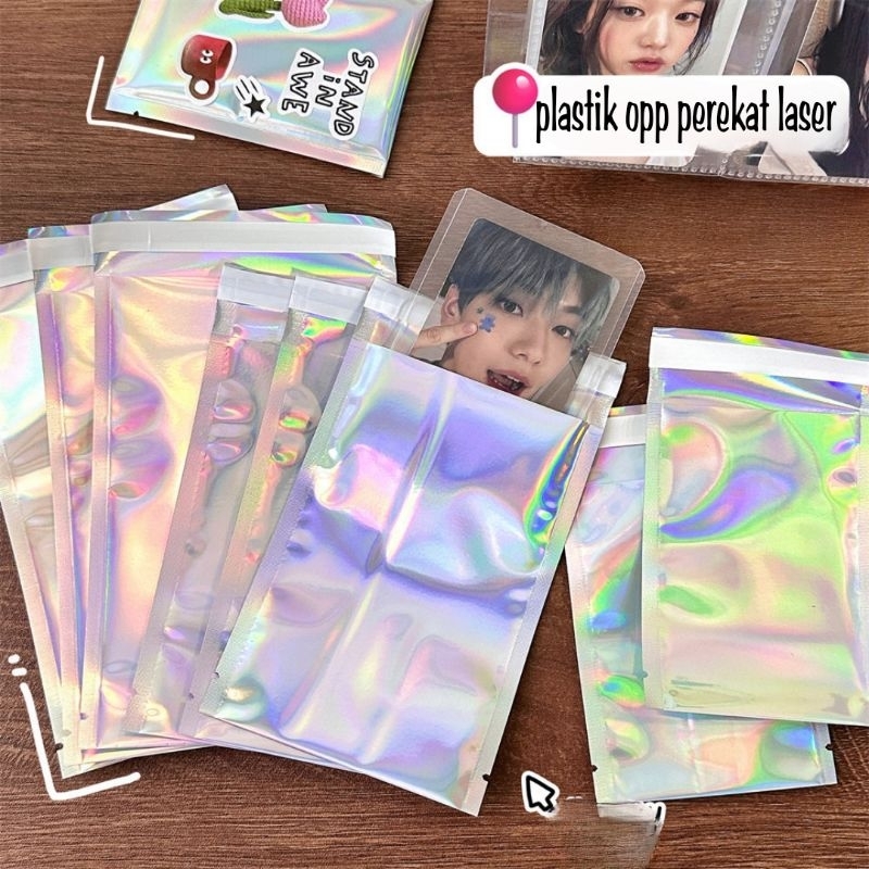 

1pcs Plastik Perekat Hologram / Plastik Opp Gradasi Hologram Photo Card