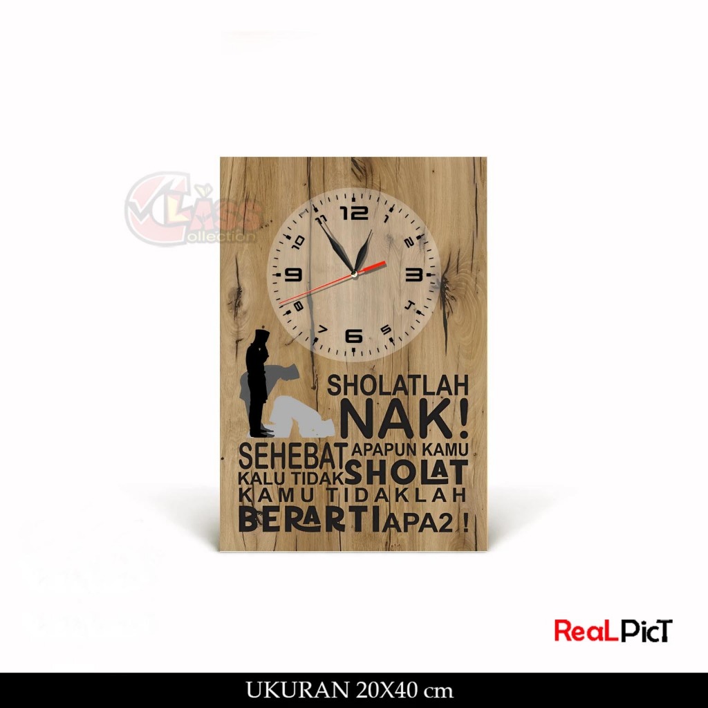 Jam Dinding Quotes Motivasi Islami Sholat Sholatlah Nak Hiasan Dinding