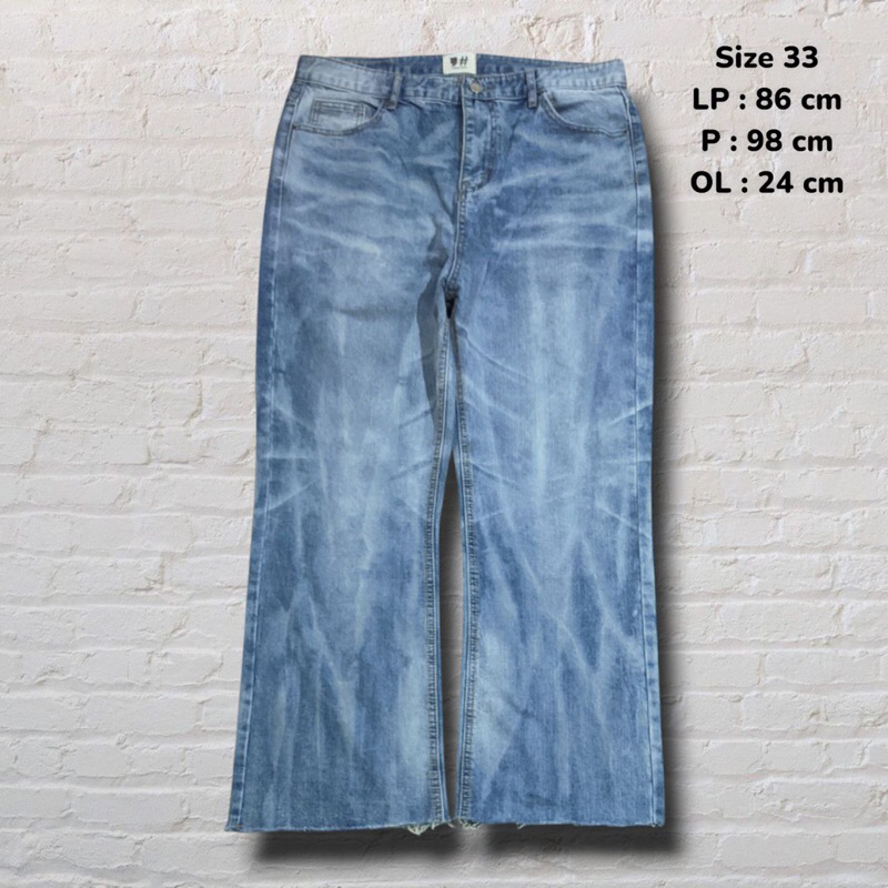 Size 33 Celana Panjang Longpants Jeans Comma Blue Washed Fading Baggy fit  Second Preloved #CJ837