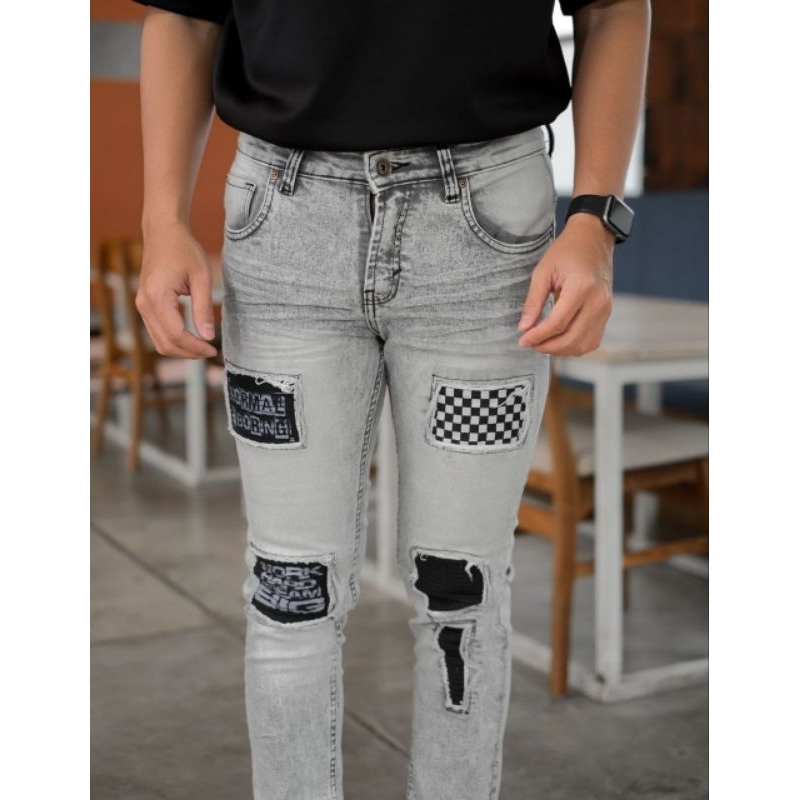 Ripped Jeans Celana Jeans Sobek Rucas Celana Jeans Pria Sobek Sobek