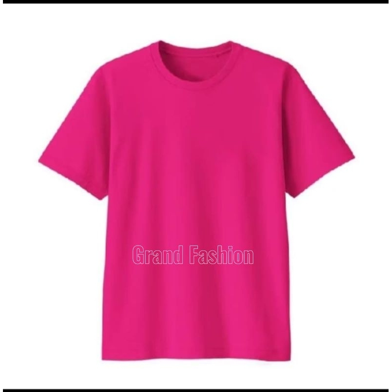 BAJU KAOS POLOS PRIA/WANITA ROUND NECK WARNA PINK FANTA