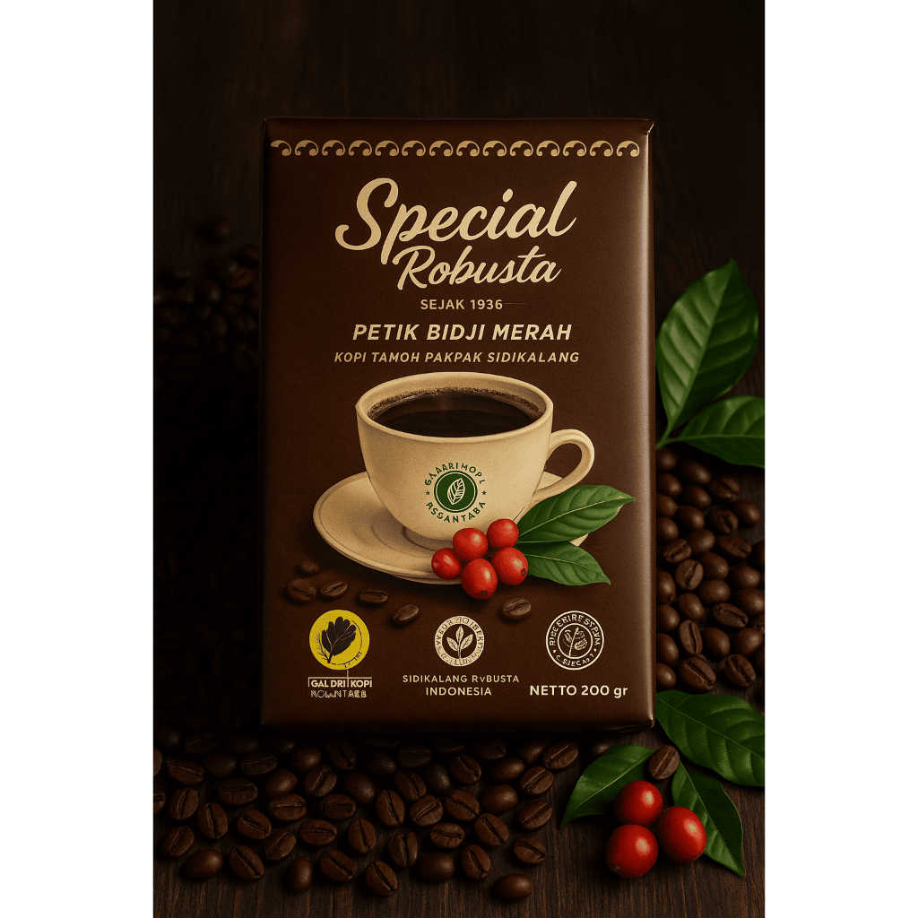 

Kopi Spesial Robusta Tanpak Sidikalang 200gr - 100% Asli, Halal & Ramah Lambung