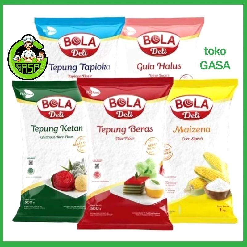

TEPUNG BOLA DELI 500gr / TEPUNG KETAN BOLA DELI / TEPUNG BERAS BOLA DELI/ TEPUNG TAPIOKA - KANJI BOLA DELI / GULA HALUS BOLA DELI PINK 500gr