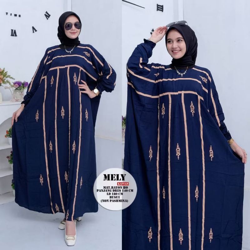NEW Kaftan Mely | Gamis Lebaran Terbaru | Gamis Jumbo Terbaru Bahan Rayon Premium Tebal Dan Adem | B