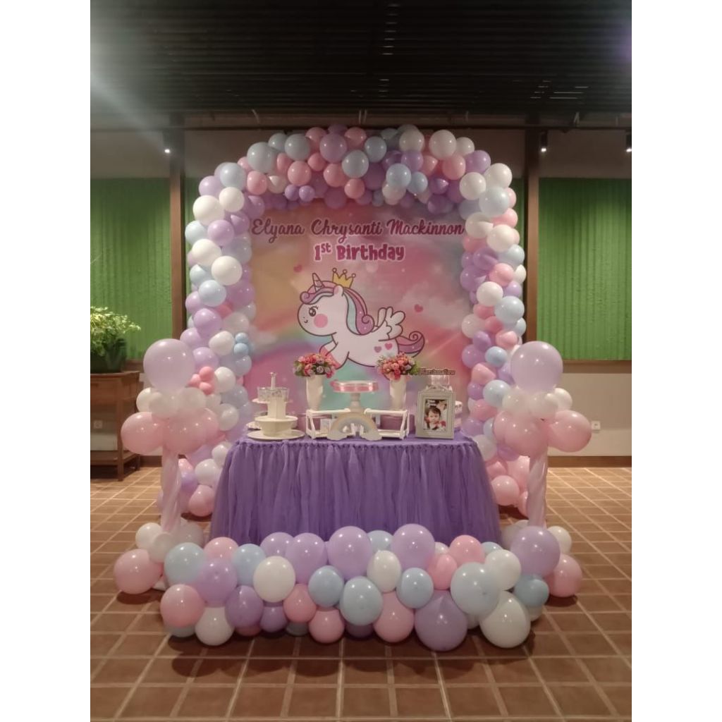 Dekorasi balon backdrop ulang tahun anak