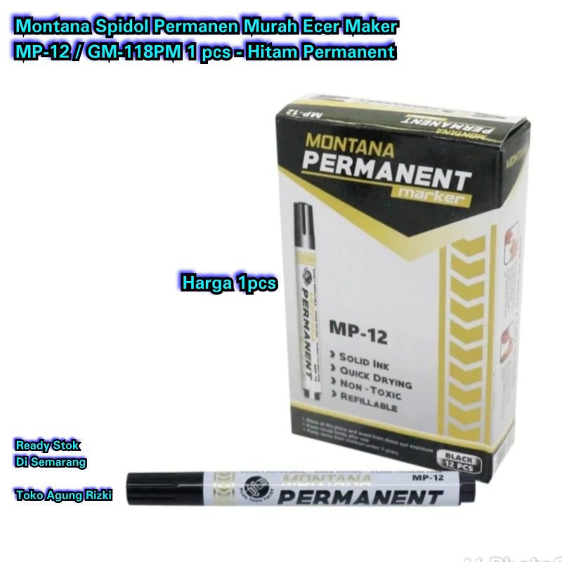 

Montana Spidol Permanen Murah Maker MP-12 / GM-118PM 1 pcs - Hitam Permanent Semarang