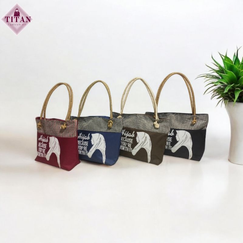 TITAN COLLECTION-Tote bag Tali sumbu aesthetic/ tote bag tali sumbu resleting