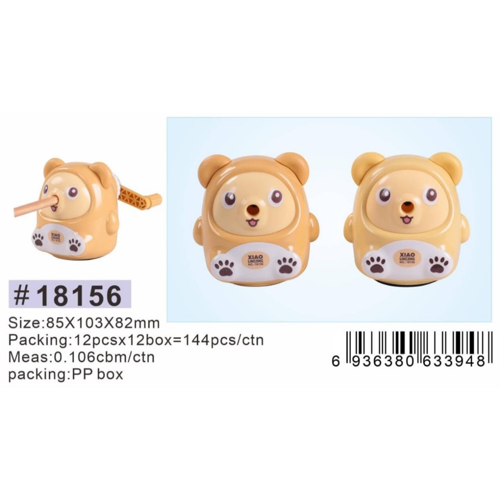 

[FREE BUBBLE+DUS] Serutan Rautan Meja Putar Duduk Premium Xiao Ling Jing Bear Beruang 18156