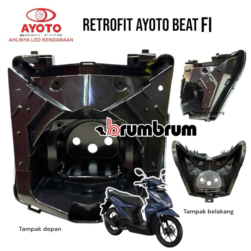 (AYOTO BEAT FI BT01) RETROFIT BEAT FI / RETROFIT LAMPU DEPAN BEAT FI